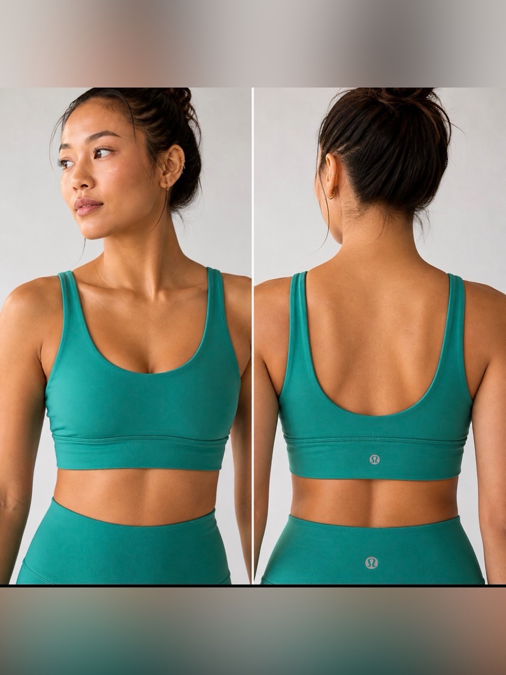 Lululemon Align Reversible Bra 4 Green Scoop Neck Yoga Athleisure Active Gym